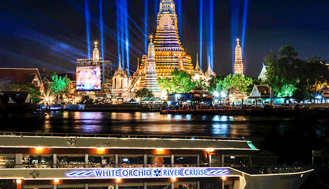 방콕 화이트 오키드 선셋/디너 크루즈 (맥주 무제한)