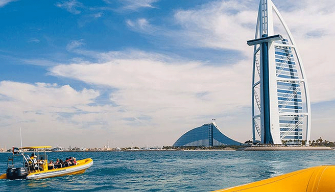 Dubai Atlantis Yellow Boats Speedboat Tour