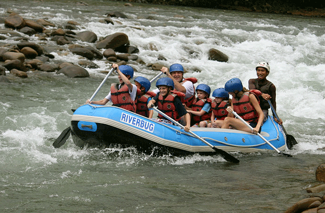 코타키나발루 키울루강 래프팅 투어 (짚라인, 월클라이밍)