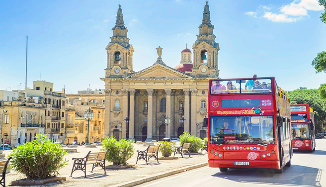 Malta City Sightseeing Bus (24/48 Hours) + Cruise Ticket