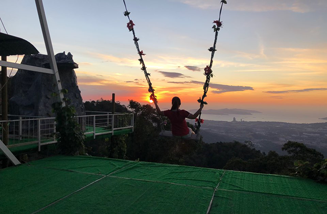 코타키나발루 코콜힐 코타 스윙과 로맨틱 선셋 투어