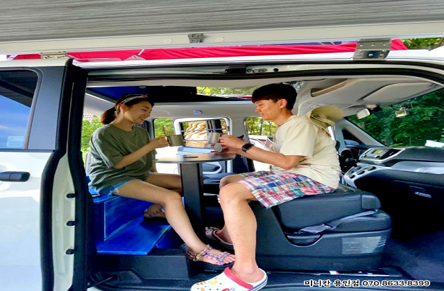 (용인 픽업) 미니칸 레이 캠핑카렌트 차박 패키지 (감성캠핑용품 풀세트)