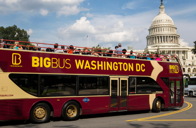 Washington DC Big Bus Hop-On Hop-Off City Tour 1/2/3-Day Ticket