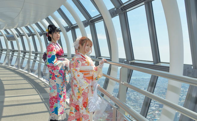 東京スカイツリー展望台チケット+着物1日レンタル