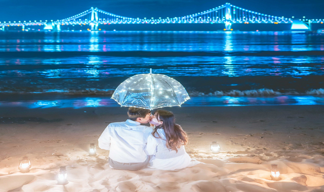 부산 광안리 야간 스냅 촬영 (밝히는 사람들)