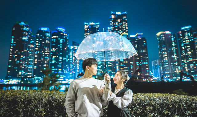 부산 해운대 야간 스냅 촬영 (밝히는 사람들)