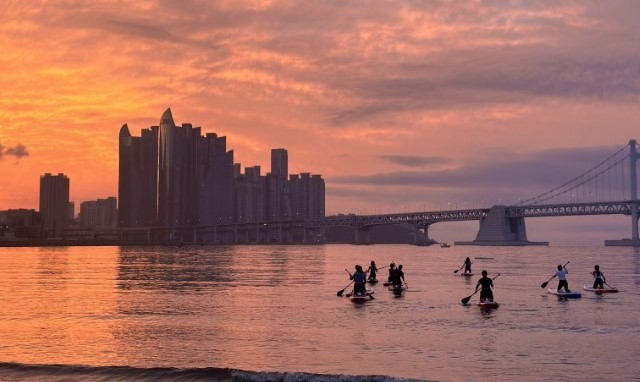 부산 광안리 서프마린 선라이즈 패들보드 강습 & 렌탈