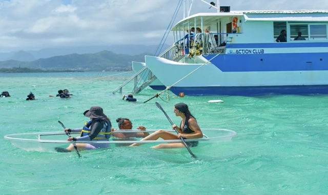 [한인가이드] 하와이 천국의 바다! 카네오헤 샌드바 어드벤처 투어 (바나나보트, 범퍼튜브)