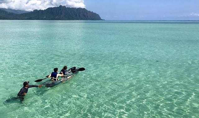 [한인가이드] 하와이 천국의 바다! 카네오헤 샌드바 어드벤처 투어 (바나나보트, 범퍼튜브)
