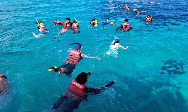 사이판 마나가하 섬 산타로사 페리 & 마나가하 섬에서 즐기는 호핑 투어