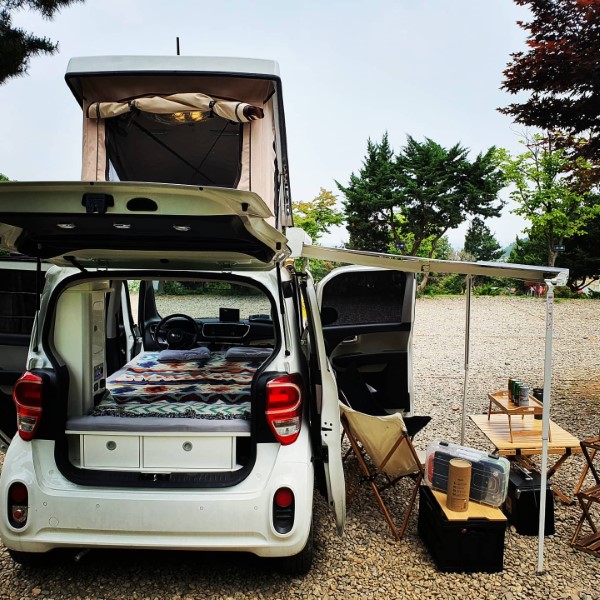 (김포 픽업) 미니칸 레이 캠핑카 렌트 차박 패키지