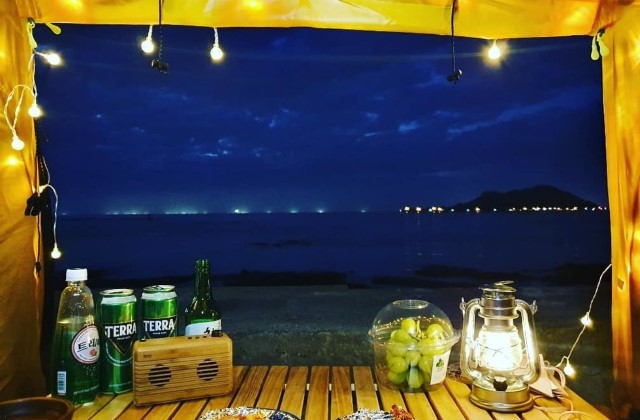 '욜로올레제주' 돔텐트 & 난로 따뜻 캠크닉 패키지 대여