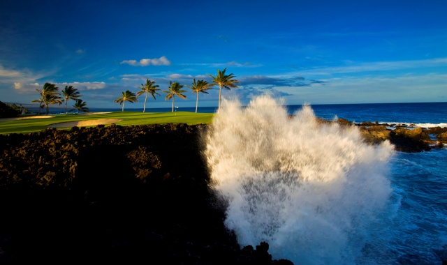 하와이 빅아일랜드 와이콜로아 비치 골프 - 18홀 그린피 + 카트피