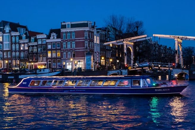 Amsterdam Blue Boat Evening Canal Cruise