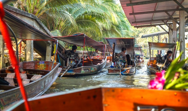 [독점할인] 방콕 담넌사두억 수상시장 & 위험한 기찻길 시장 반일 투어 (한국인 전용)