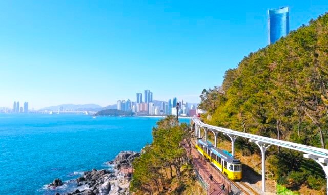 釜山・ヘウンデブルーラインパークビーチトレインチケット