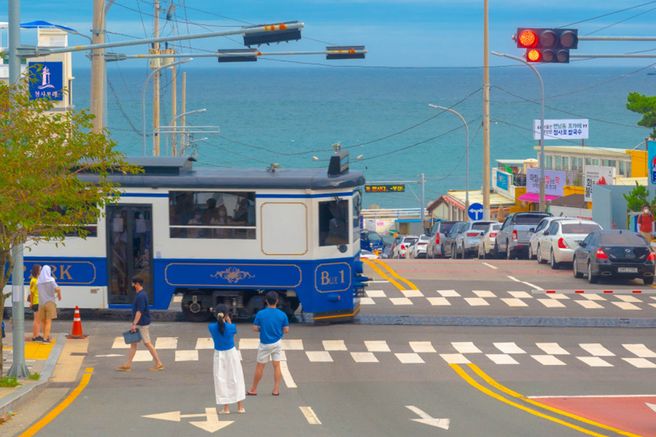 釜山・ヘウンデブルーラインパークビーチトレインチケット