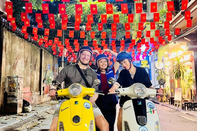 Hanoi After Dark Vespa Scooter Tour - Street Food, Night Mood & Fun Ride! (WAUG Exclusive)