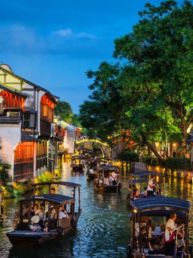 상하이 우전 수향마을 야경 투어 (한국어 가이드)