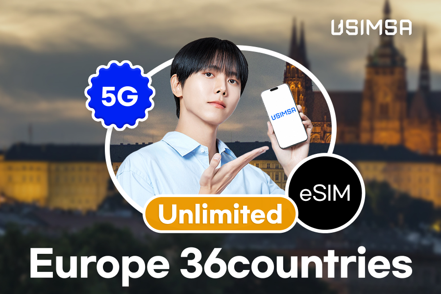 50%할인 [완전 무제한] 유럽  36개국 eSIM 이심