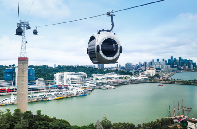싱가포르 센토사 스카이오브 케이블카 왕복 탑승권 (마운트 페이버 / 센토사 라인)