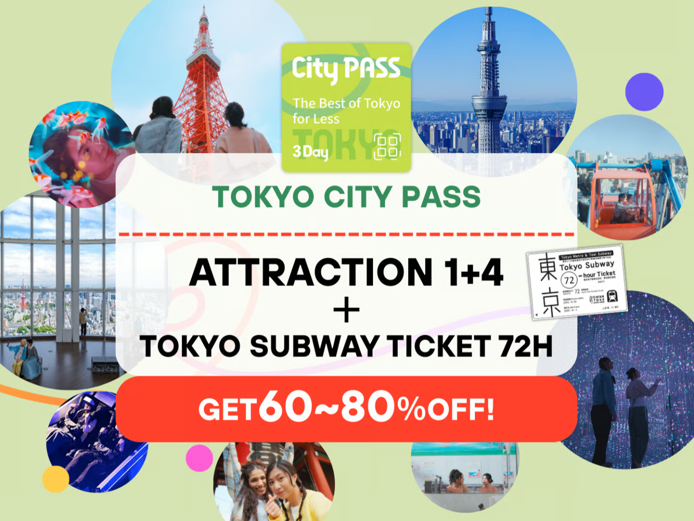 東京シティパス 3日券 (東京メトロ 72時間券 ＋ 東京スカイツリー 天望デッキ)