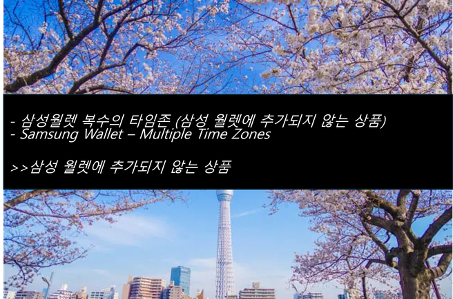 삼성월렛 복수의 타임존