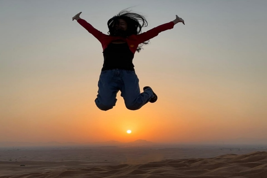 Dubai Evening Desert Safari with Sand Boarding and Camel Ride and Camp