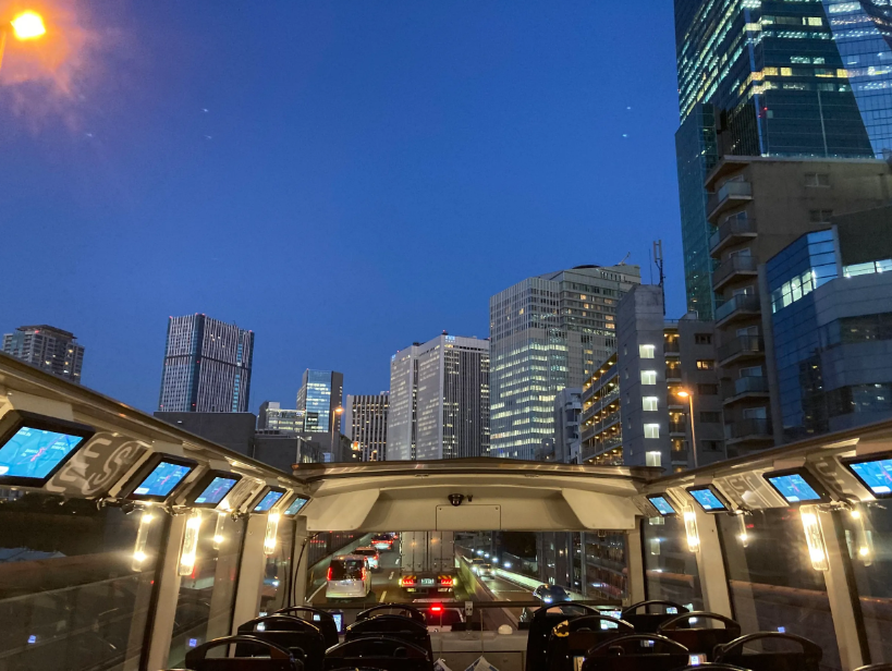 도쿄 시부야 스트리트 라이드 메트로폴리탄 고속도로 야경 2층 버스 나이트 투어