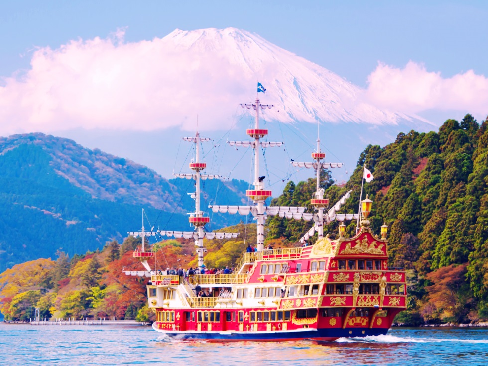 [독점할인] 도쿄 출발: 하코네 & 후지산 사진 명소 일일 투어 - 오와쿠다니 + 해적선 + 하코네 신사