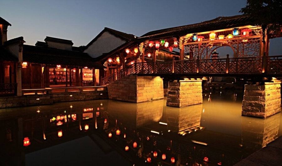 상하이 우전 수향마을 야간투어