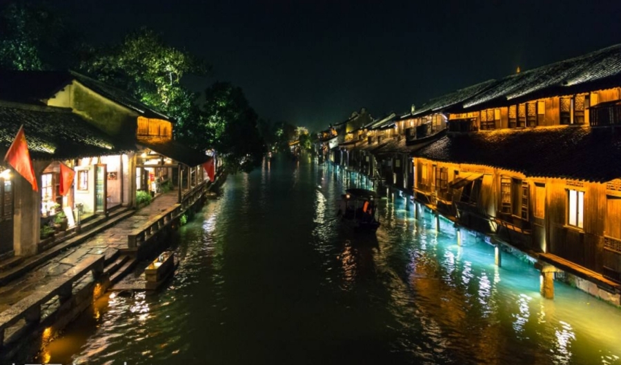 상하이 우전 수향마을 야간투어