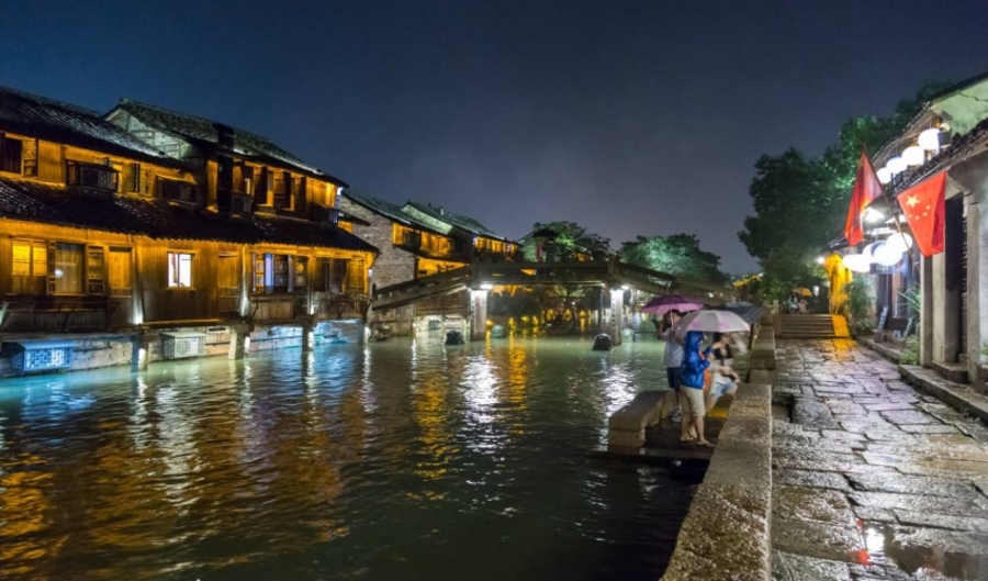 상하이 우전 수향마을 야간투어