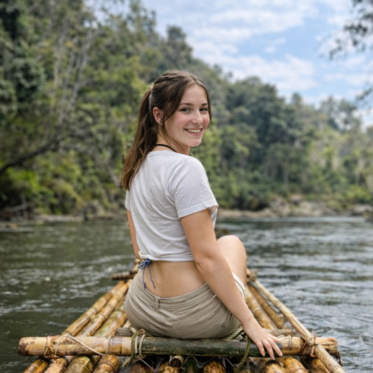 チェンマイ バンブーラフティングツアー（送迎、入場券付き）