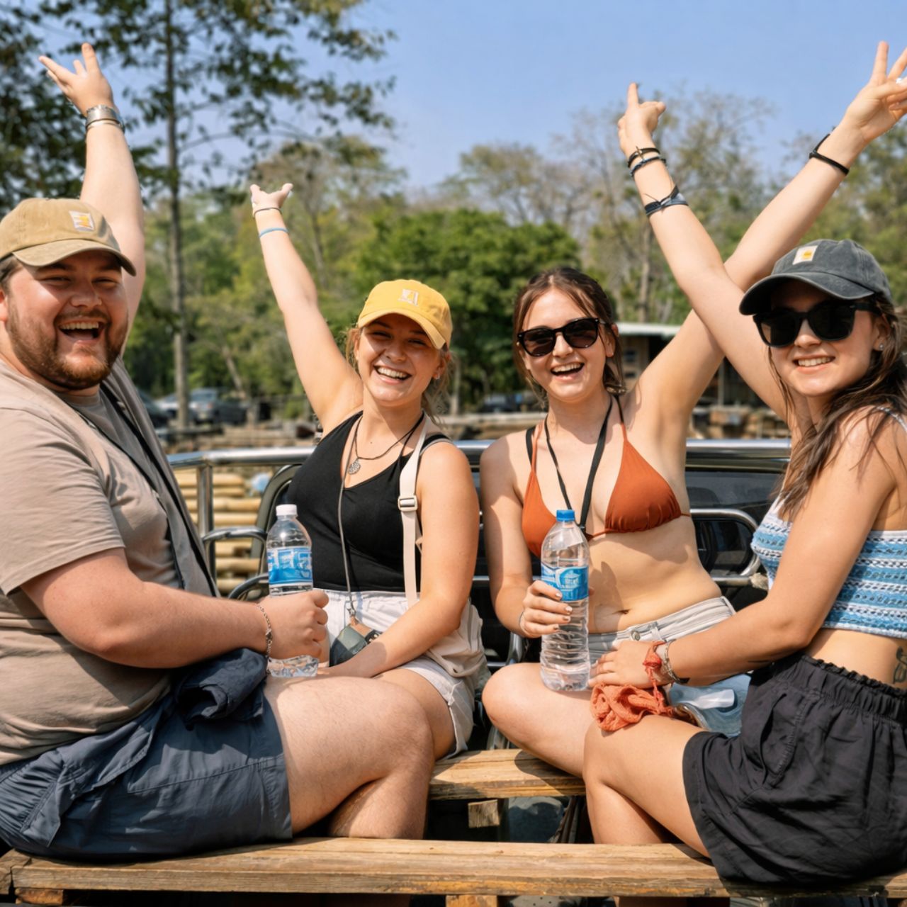 チェンマイ バンブーラフティングツアー（送迎、入場券付き）