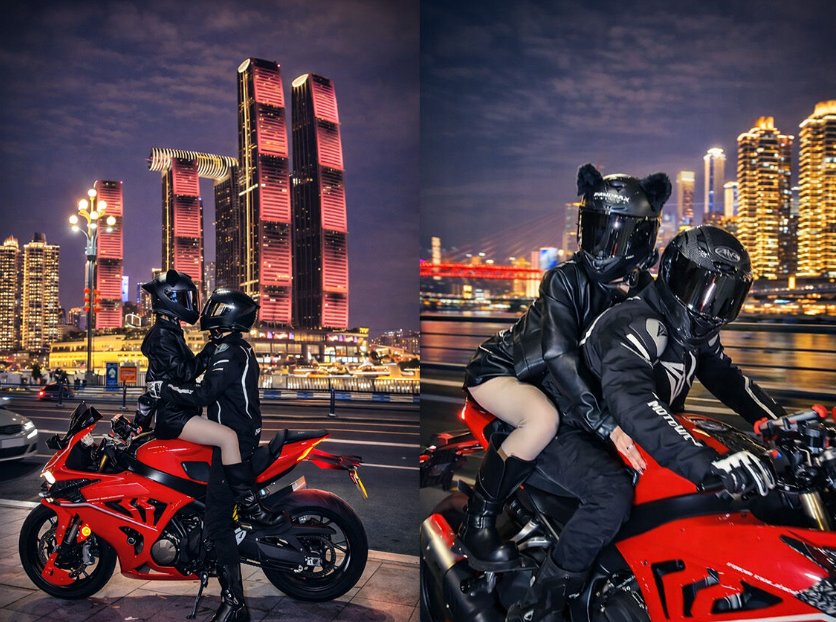 충칭 왕홍 전문 촬영팀과 함께하는 시네마틱 오토바이 라이딩 투어