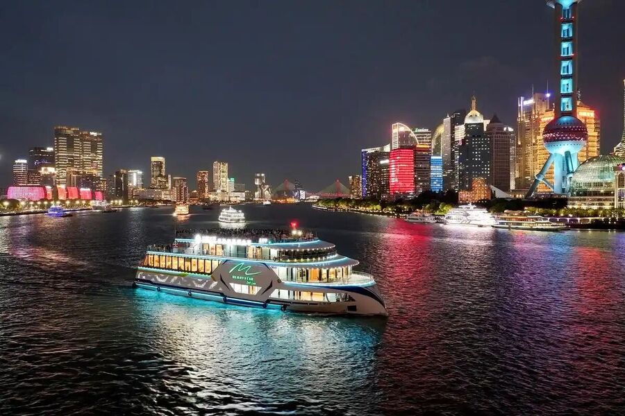 상하이 더 스테이지 백옥란 스카이 뷰 & 황푸강 유람선 핵심 야경 프라이빗 투어
