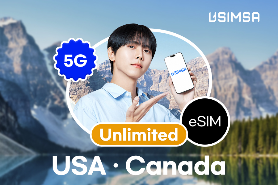 [10%할인] [완전 무제한] 미국 / 캐나다 eSIM 이심