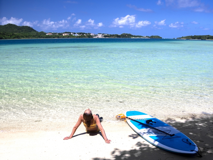 [독점할인] 이시가키 2대 정석 코스! 가비라 만 SUP/카누 & 푸른 동굴 스노클링 투어