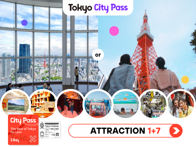 Tokyo City Pass 1-Day Ticket (24-Hour Metro Pass + Tokyo Tower Observatory / Roppongi Hills City View / teamLab Planets)