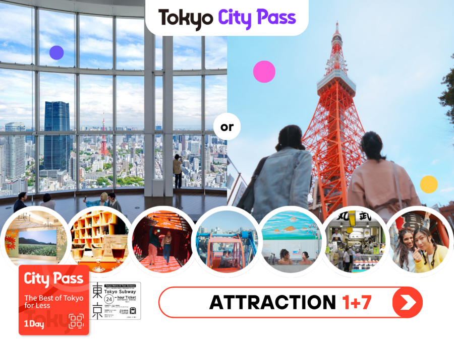 Tokyo City Pass 1-Day Ticket (24-Hour Metro Pass + Tokyo Tower Observatory / Roppongi Hills City View / teamLab Planets)