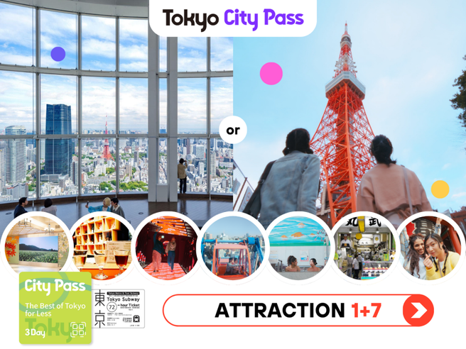 Tokyo City Pass 3-Day Ticket (72-Hour Subway Pass + Tokyo Tower Observatory / Roppongi Hills City View / teamLab Planets)