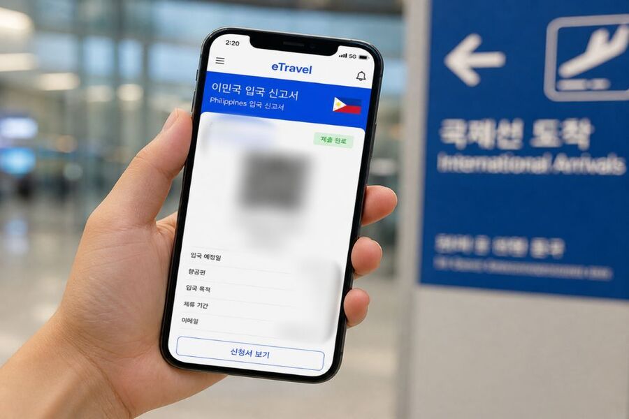 필리핀 이트래블 입국신고서 작성 대행