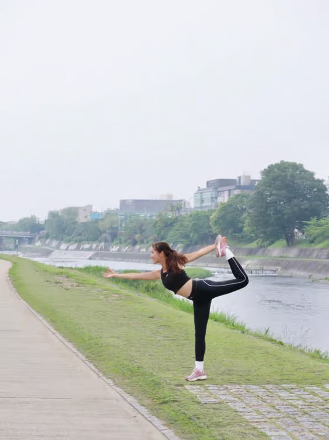 Outdoor Yoga Class by the Kamo River in Kyoto