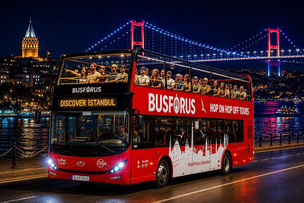 Istanbul Bosphorus Sunset & Night Open-Top Bus Tour