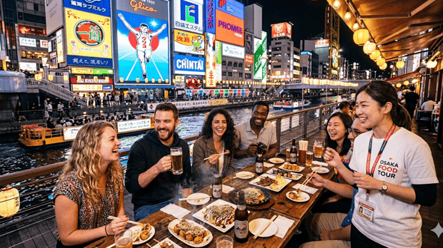 Osaka Dotonbori Local Food Tour (12 Dishes & 2 Drinks)