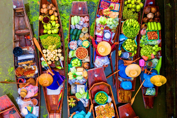 Bangkok Maeklong Railway Market & Damnoen Saduak Floating Market Tour by TRIPZA