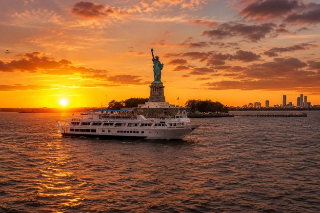 New York Sunset Cruise - Live DJ & Statue of Liberty, Manhattan Skyline