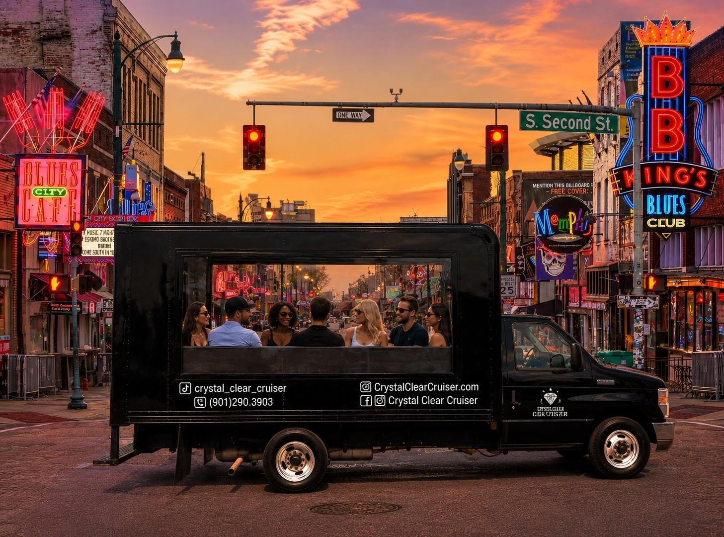 Memphis Crystal Clear Cruiser Party Bus Tour - 2-Hour Night Ride