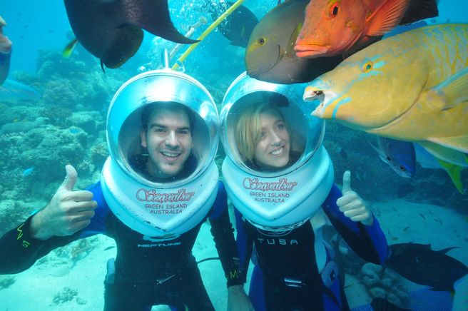 Cairns Green Island Cruise & SeaWalker Helmet Dive Tour